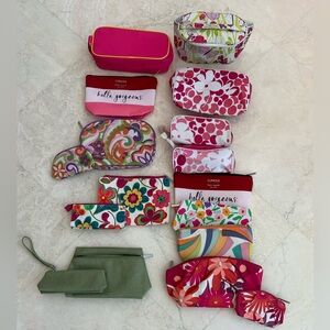 19 Clinique Vibrant Floral Cosmetic Bags Collection NWOT